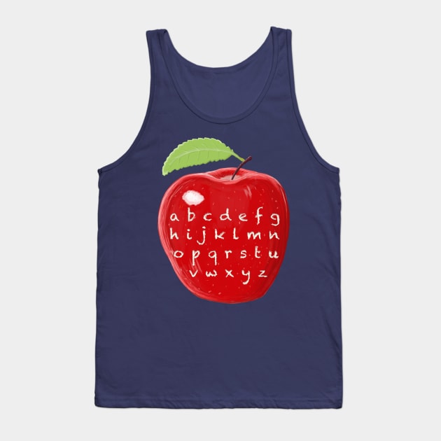 Teacher's Alphabet Abc Apple Tank Top by brodyquixote